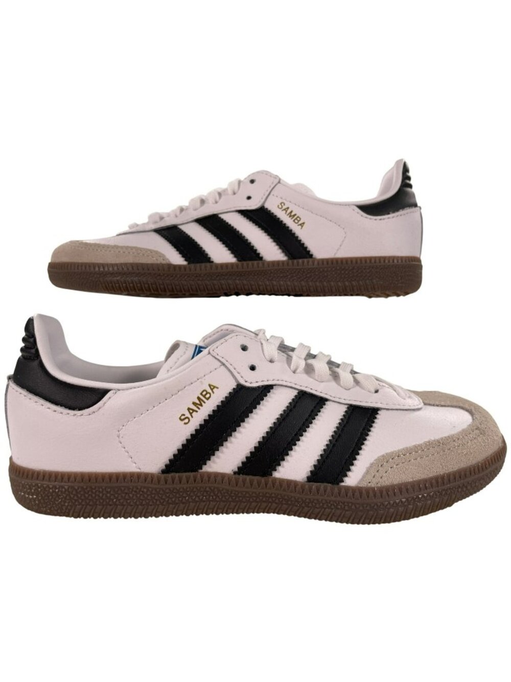 Adidas Samba OG C Sneakers Athletic Shoes White Black Sneakers Kids Size 2 NEW